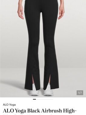 ALO Yoga Black Airbrush High-Waist Flare Leggings